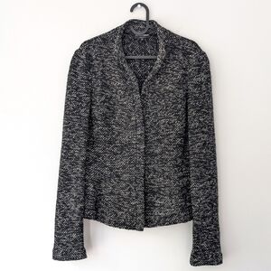 Emporio Armani Women's Black and White Wool Blend Jacket ~ Size 42